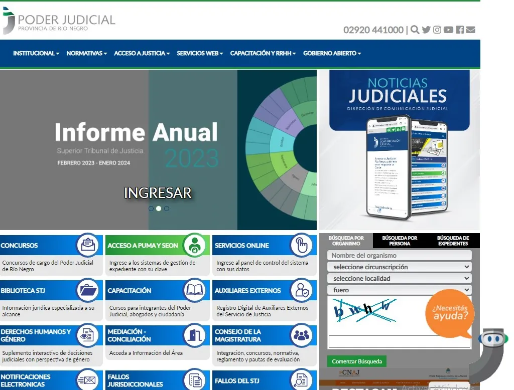 El chatbot del Poder Judicial
