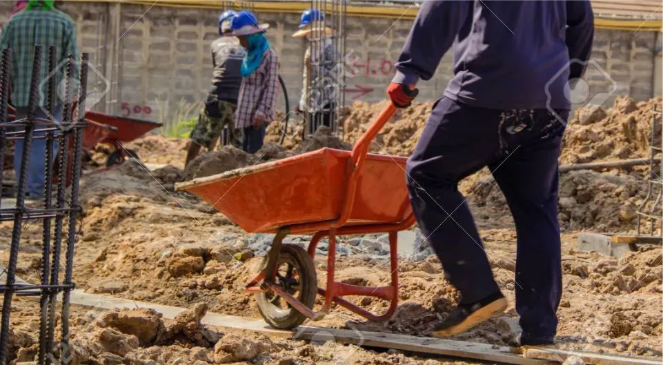 albañil, carretilla