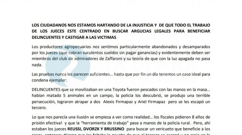 sociedad rural JUECES Robo firmapaz