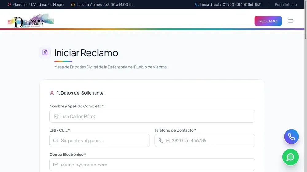 DEFENSORIA DEL PUEBLO VIEDMA WEB