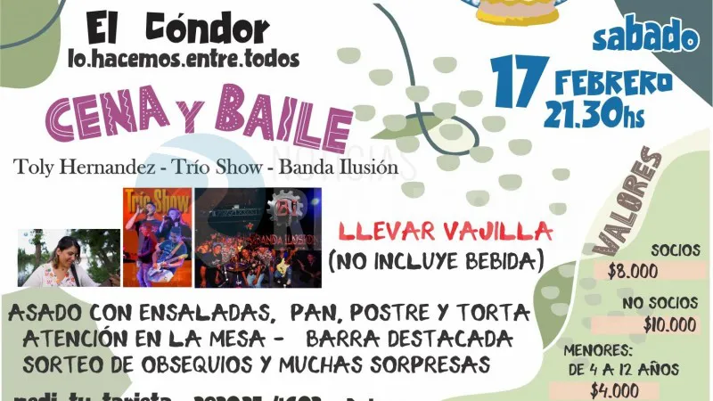 el condor club de amigos cena y baile