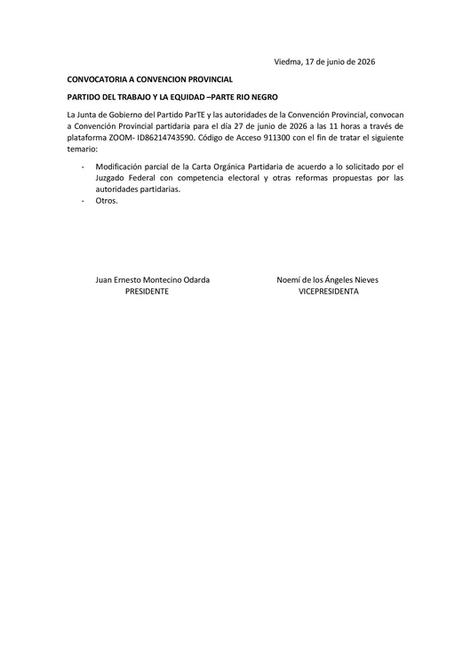 Convencion ParTE, 27-06