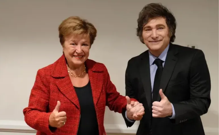 Kristalina Georgieva y Javier Milei