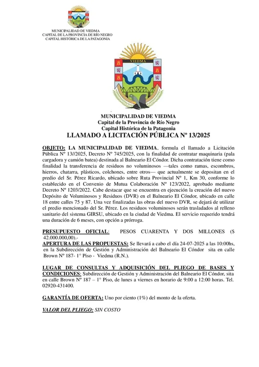 LICITACION 13