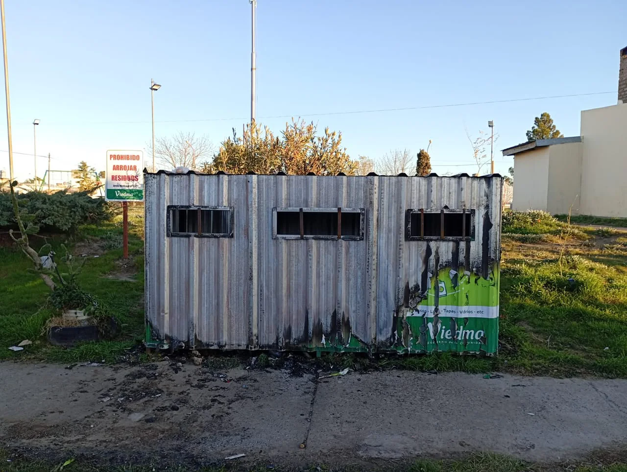 modulo reciclaje vandalizado