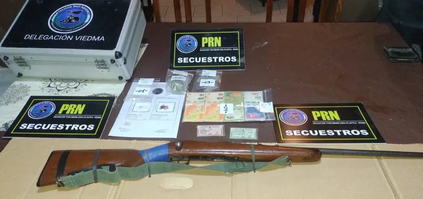 ARMAS, DROGAS Y DINERO SECUESTRADOS EN VIEDMA