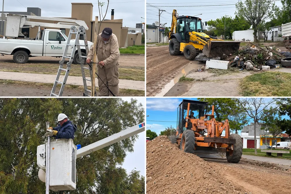 Collage de obras municipales y mantenimiento vecinal