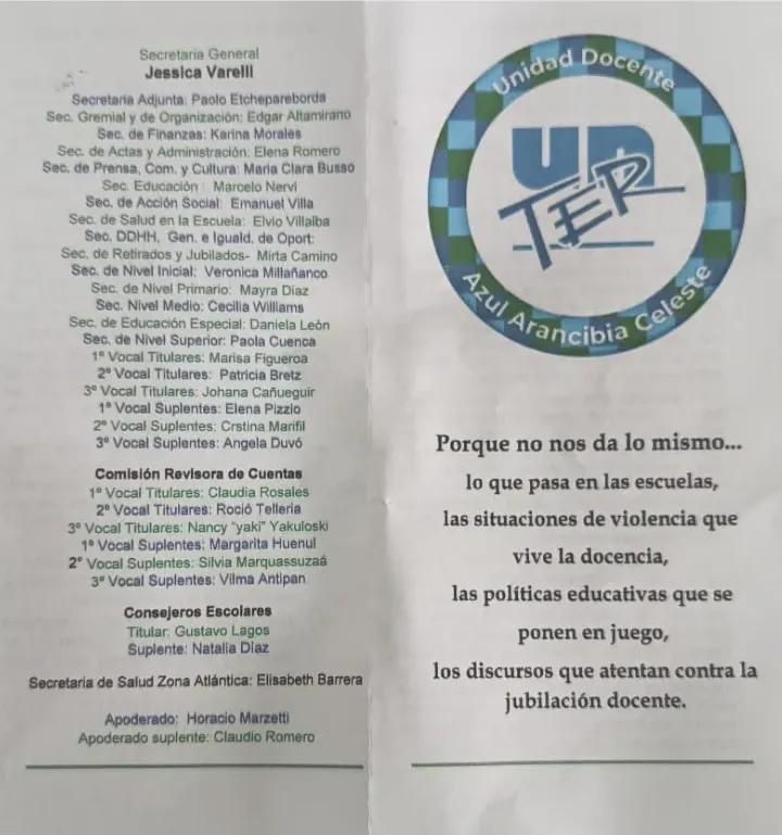 lista Azul Arancibia Celeste UNTER