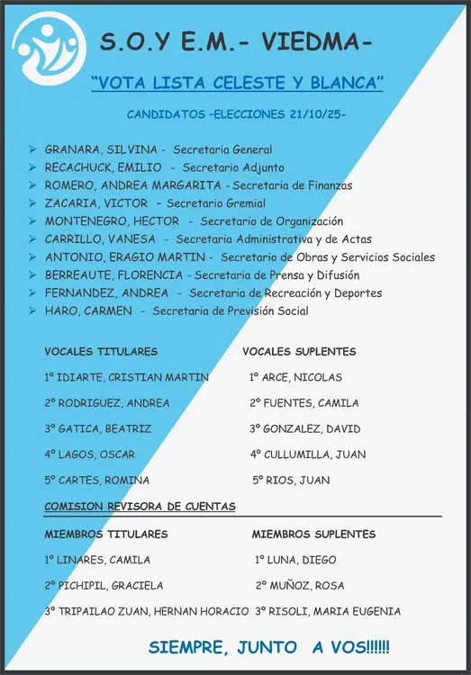SOYEM VIEDMA, LISTA CELESTE Y BLANCA